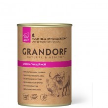 GRANDORF консервы д/собак Буйвол с Индейкой 400 г