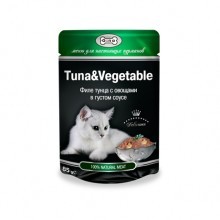 GINA пауч д/кошек филе Тунца с овощами в густом соусе 80 г